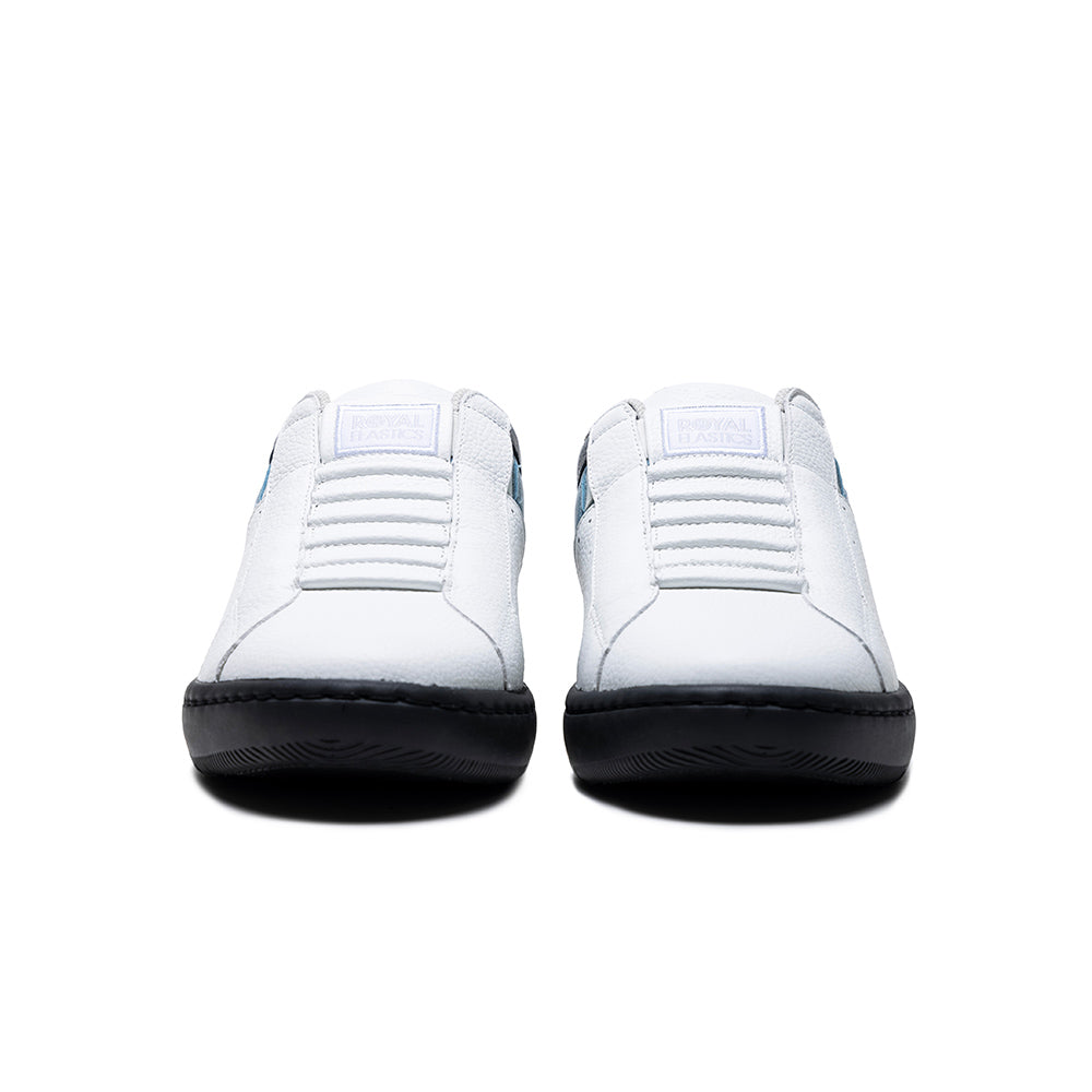 Men's Icon 2.0 White Blue Gray Logo Leather Sneakers 06522-085