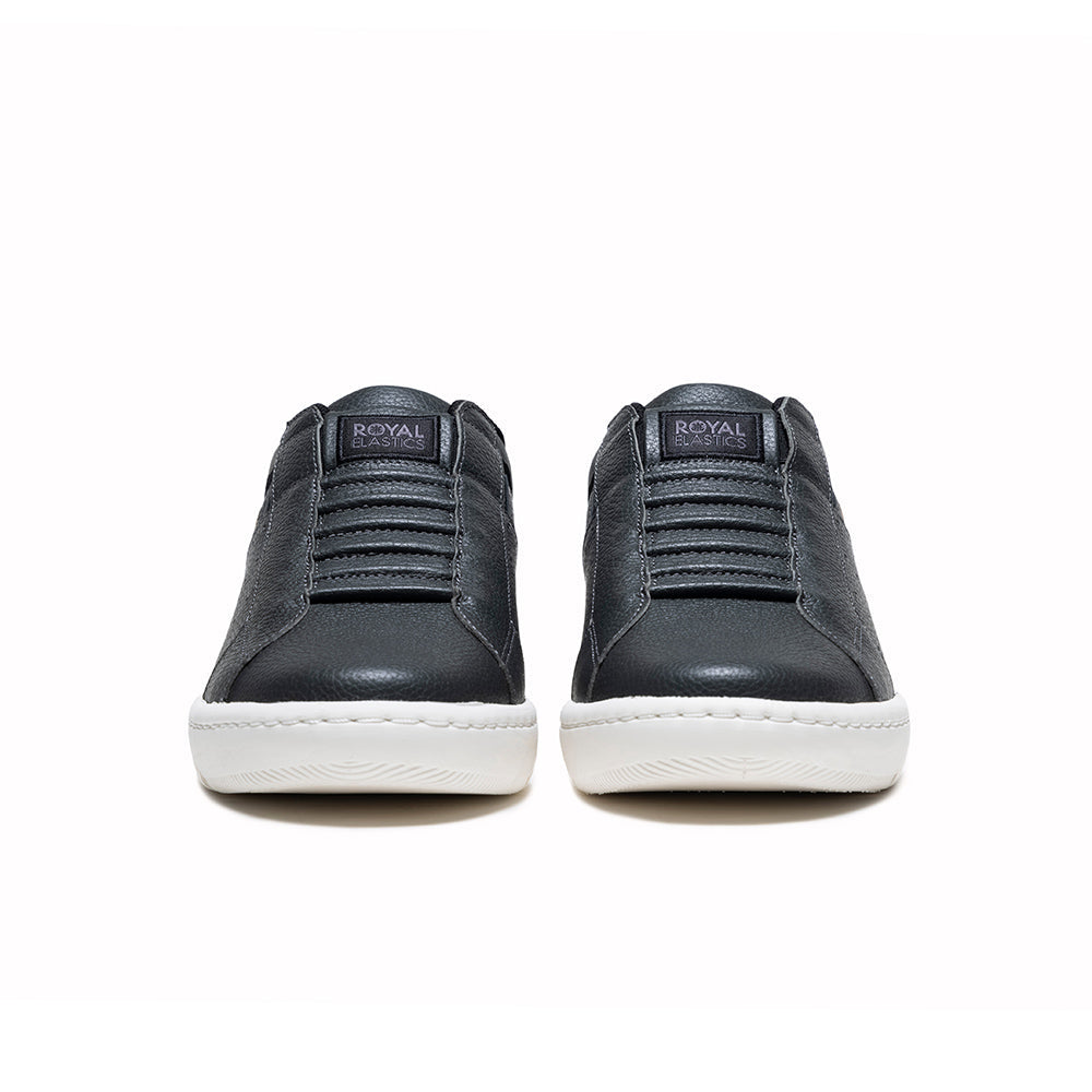 Men's Icon 2.0 Black Gray Logo Leather Sneakers 06522-889