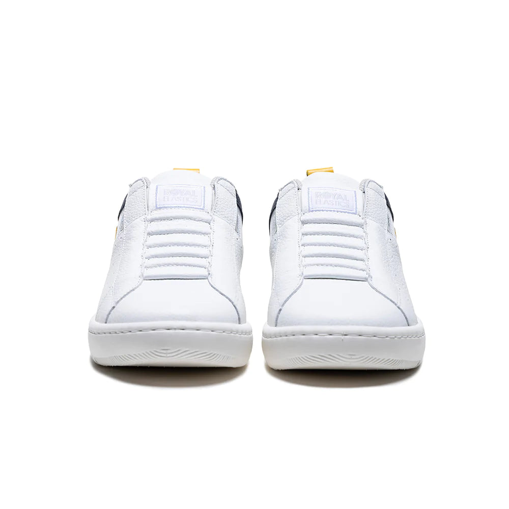 Men's Icon 2.0 White Yellow Black Logo Leather Sneakers 06523-035