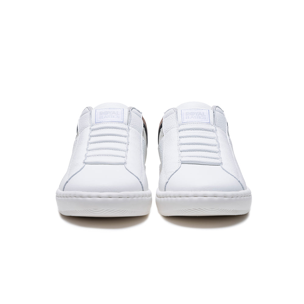 Men's Icon 2.0 White Gray Brown Logo Leather Sneakers 06531-078