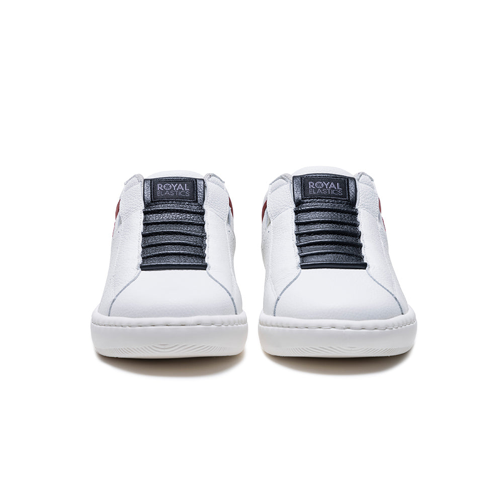 Men's Icon 2.0 White Red Black Logo Leather Sneakers 06531-091
