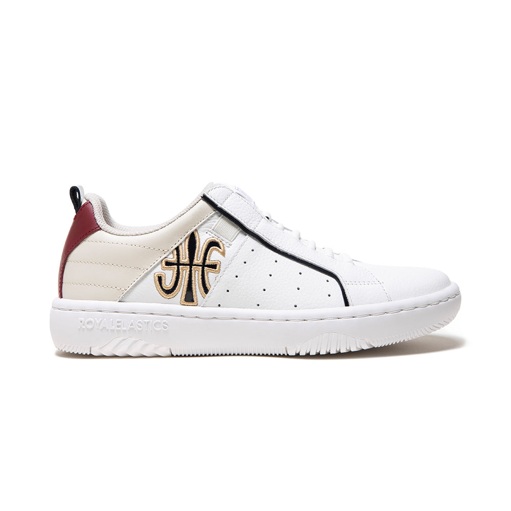 Men's Icon 2.0 White Beige Red Logo Leather Sneakers 06533-051