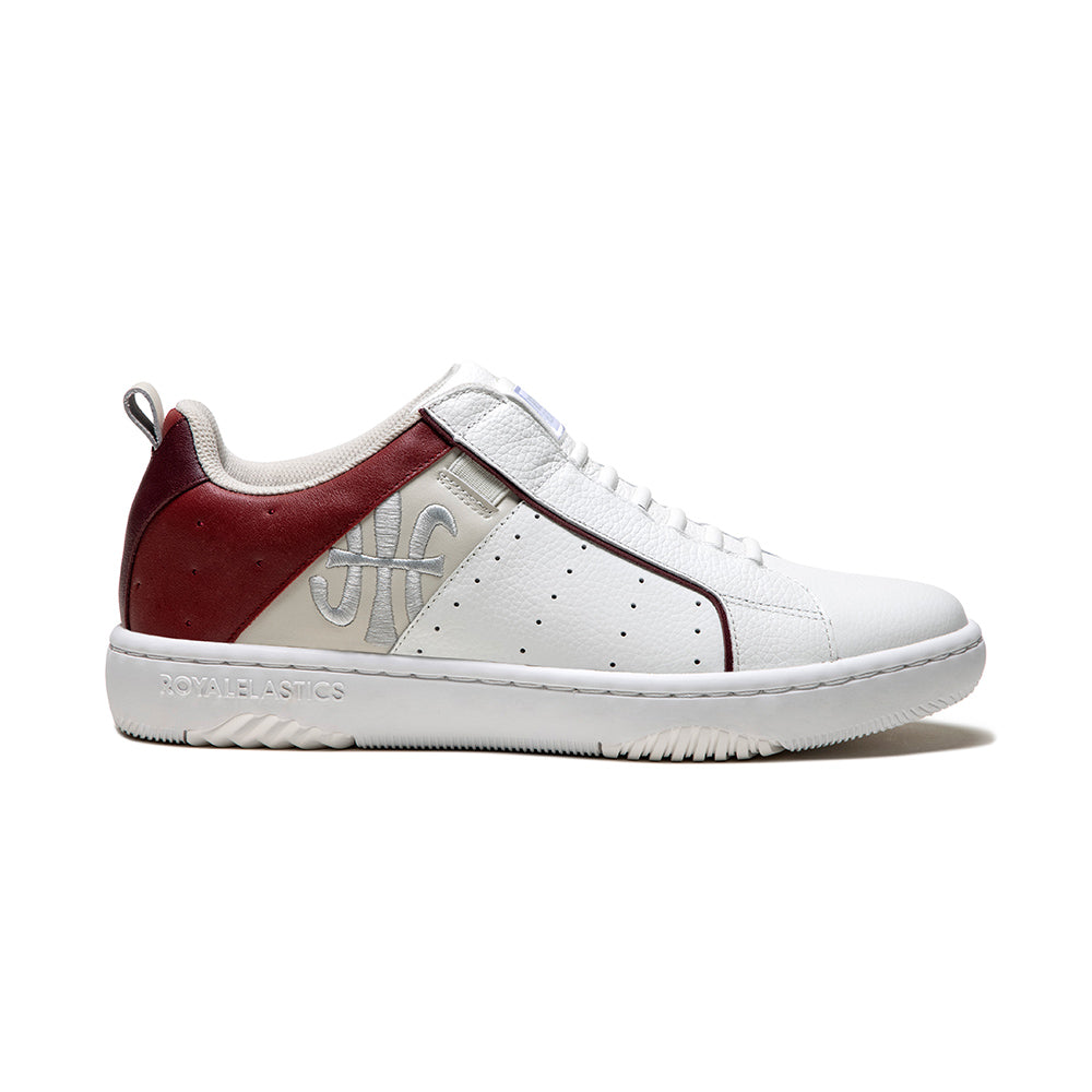 Men's Icon 2.0 White Beige Red Logo Leather Sneakers 06541-011