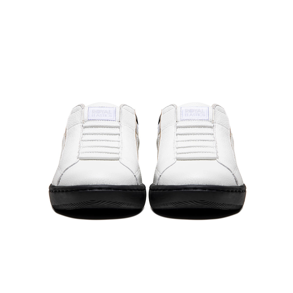Men's Icon 2.0 White Black Golden Logo Leather Sneakers 06541-039