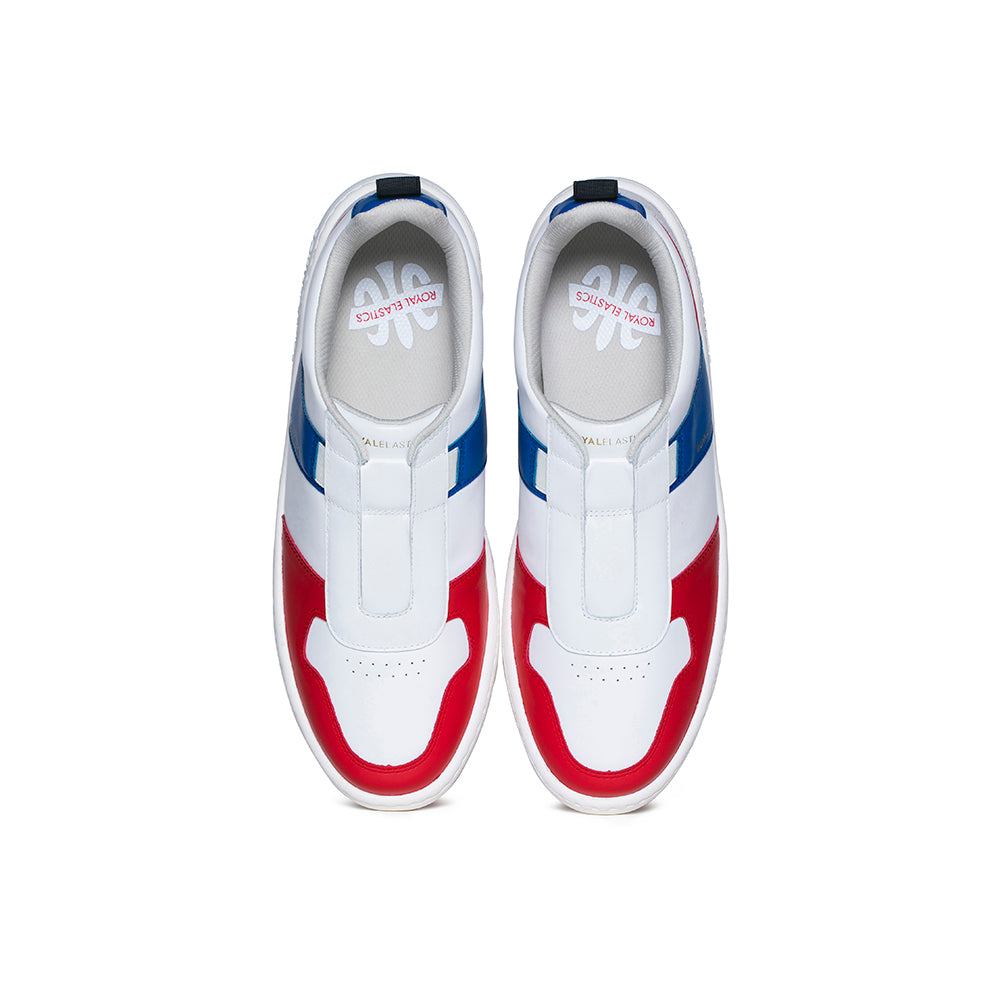 Men's Rider White Red Blue Leather Sneakers 06794-015 - ROYAL ELASTICS