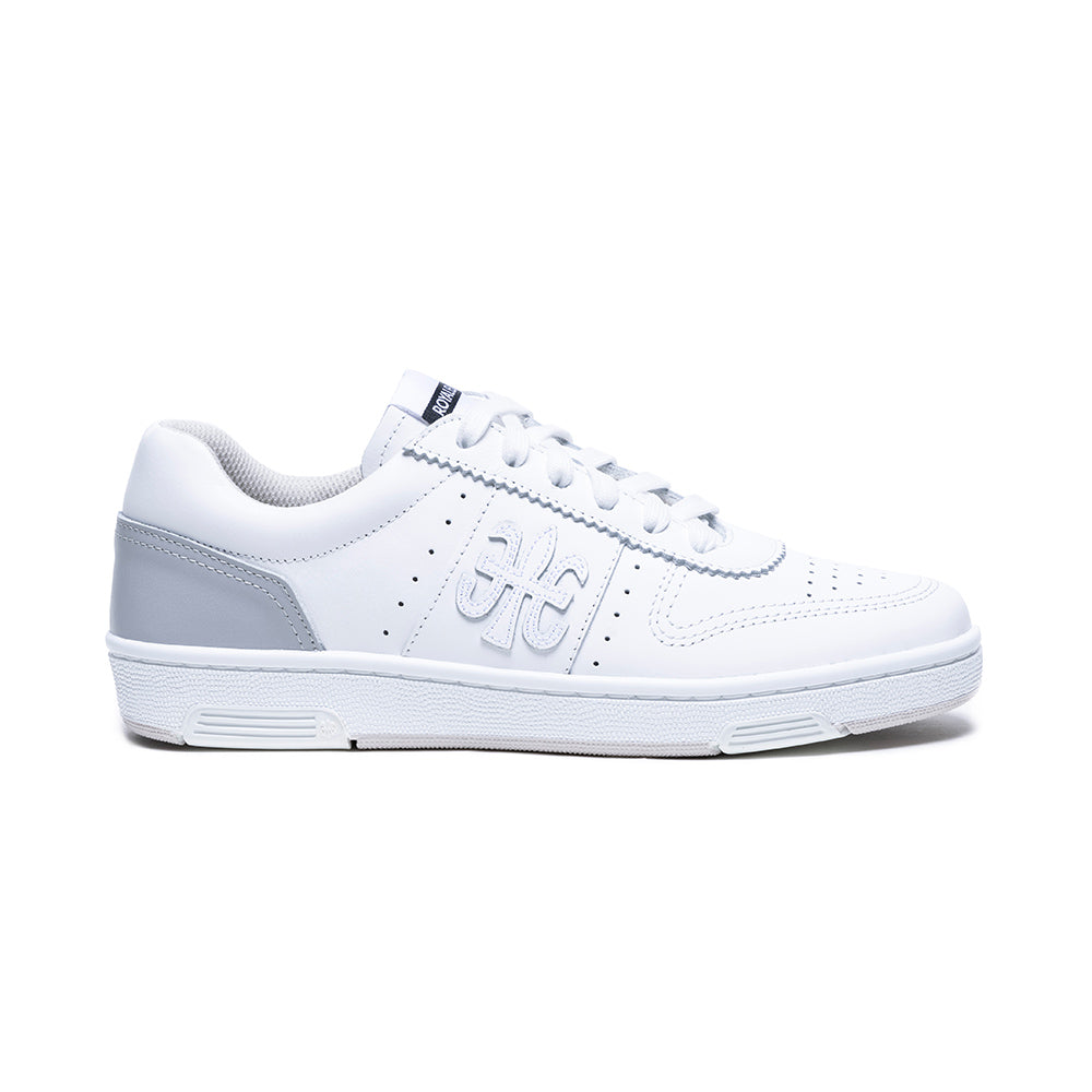 Men's Dreamer White gray Logo Leather Sneakers 08121-008