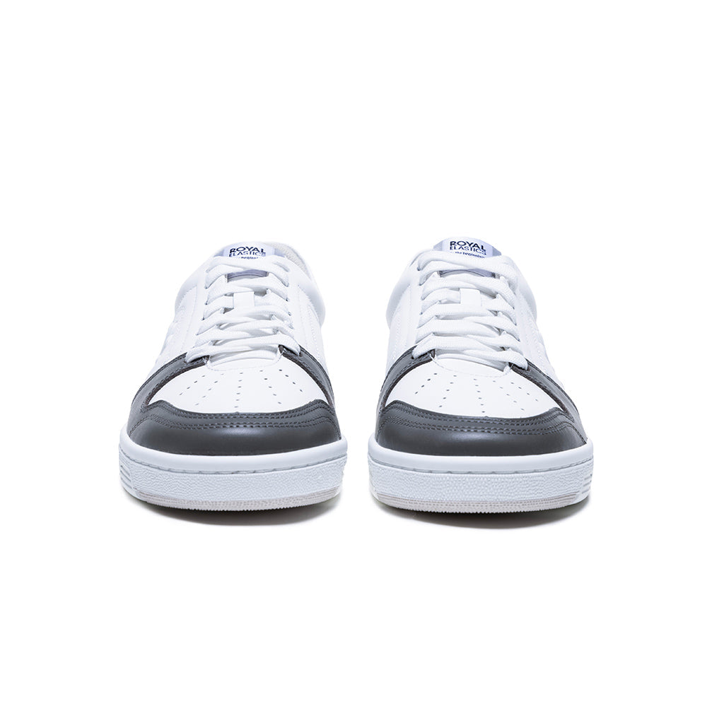 Men's Maker White Gray Logo Leather Sneakers 08221-080