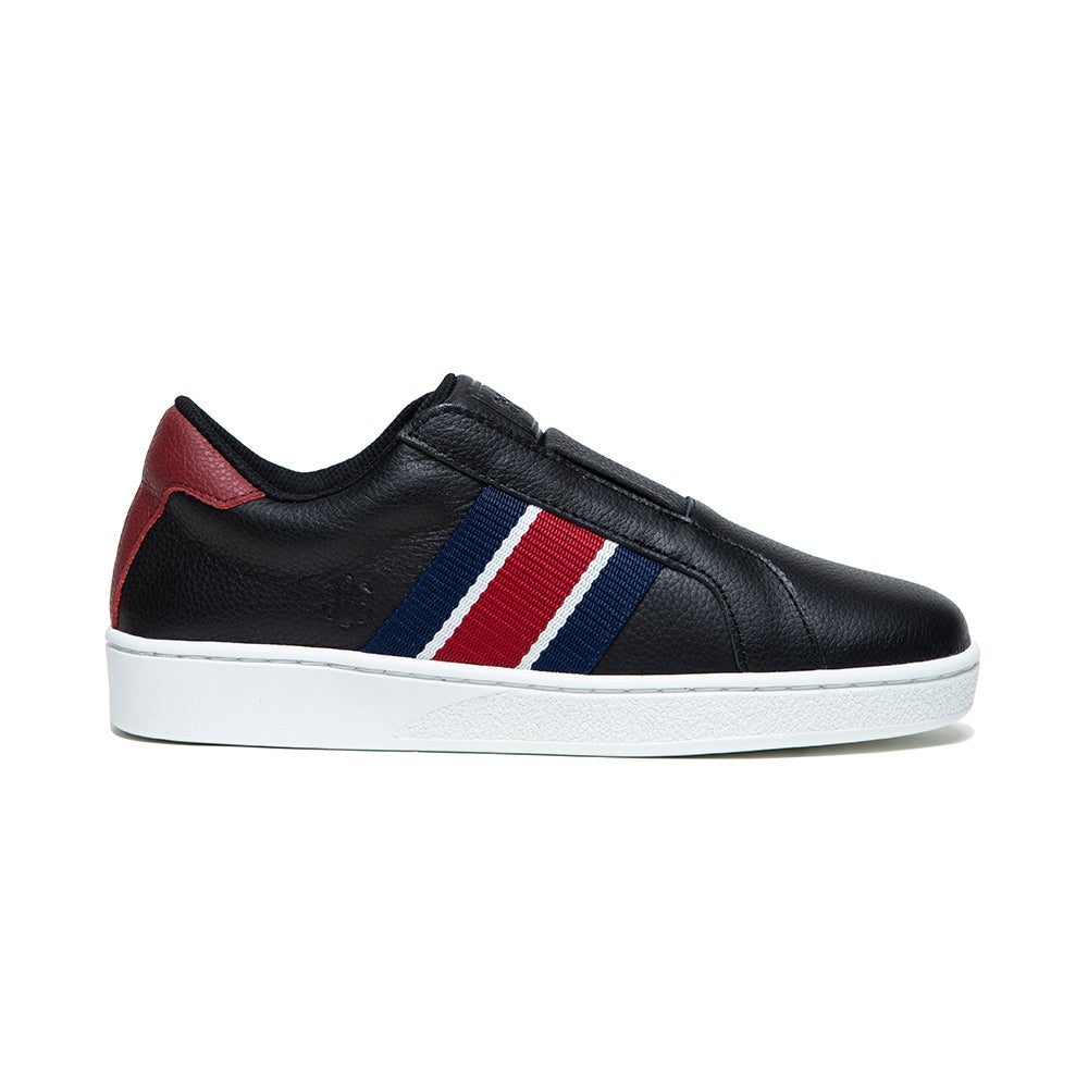 Women's Bishop Black Red Blue Leather Sneakers 91714-915