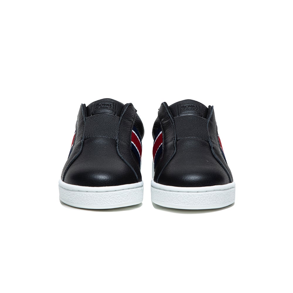 Women's Bishop Black Red Blue Leather Sneakers 91714-915