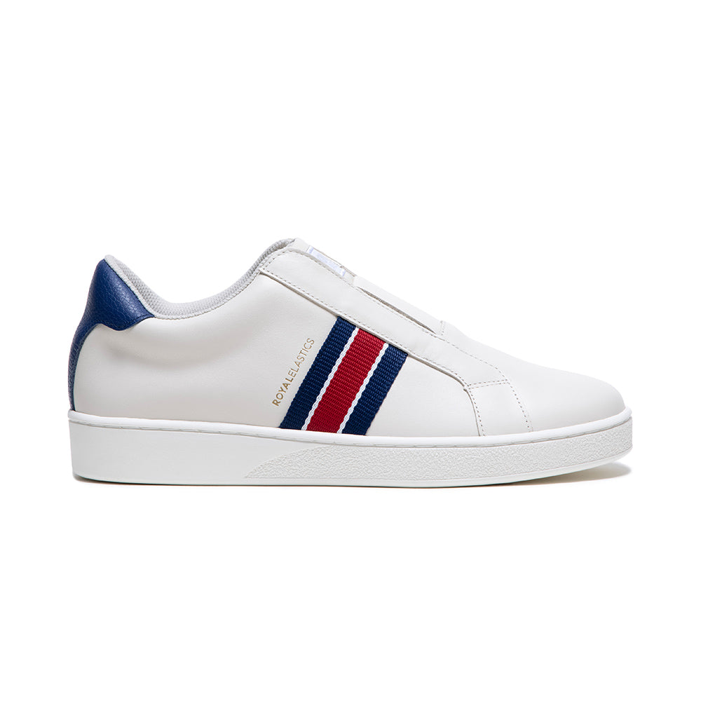 Women's Bishop Beige Red Blue Leather Sneakers 91722-051