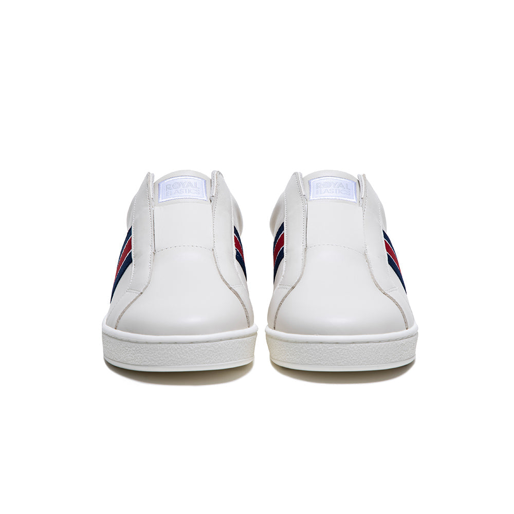 Women's Bishop Beige Red Blue Leather Sneakers 91722-051