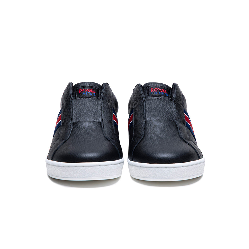 Women's Bishop Black Red Blue Leather Sneakers 91722-901