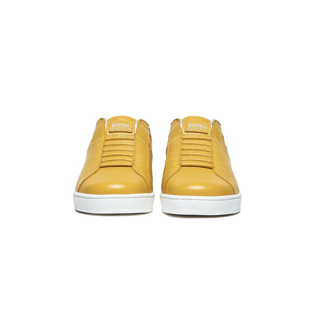 Women's Icon Yellow Logo Leather Sneakers 91913-338