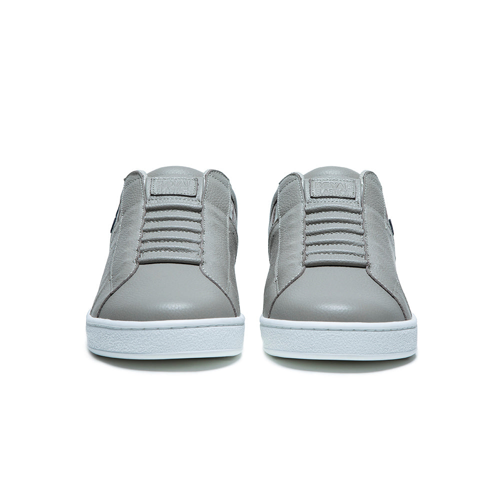 Women's Icon Gray Blue Logo Leather Sneakers 91921-885