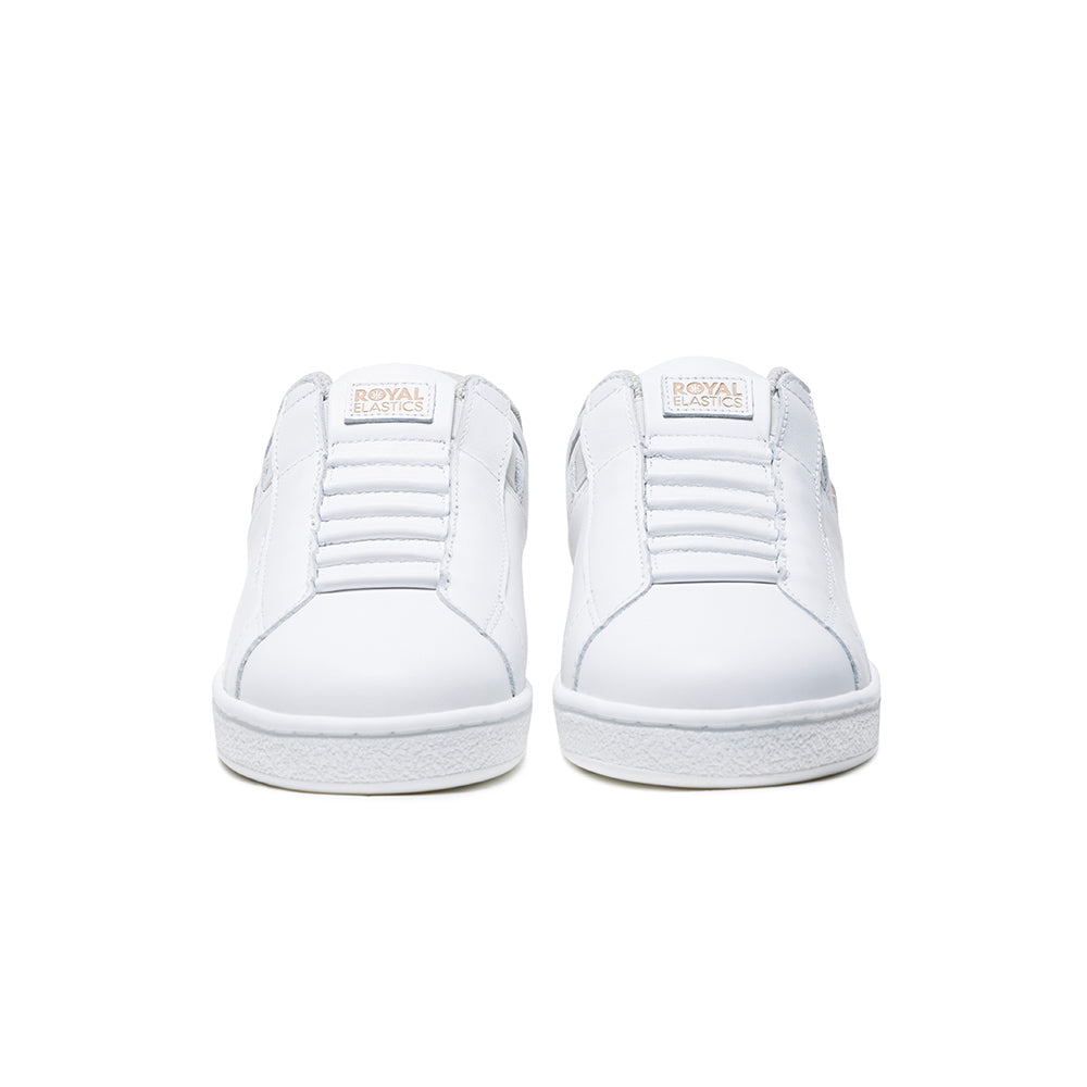 Women's Icon White Gold Logo Leather Sneakers 91923-003