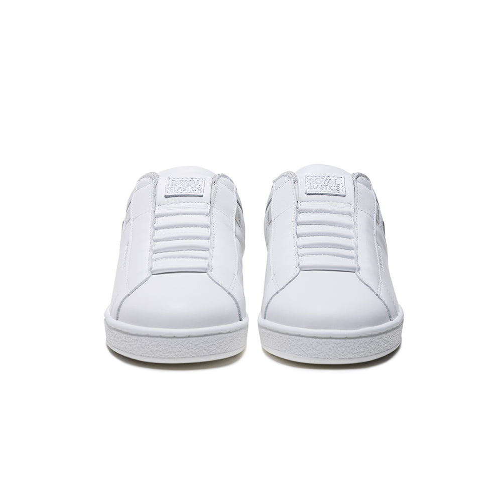 Women's Icon White Silver Logo Leather Sneakers 91923-008