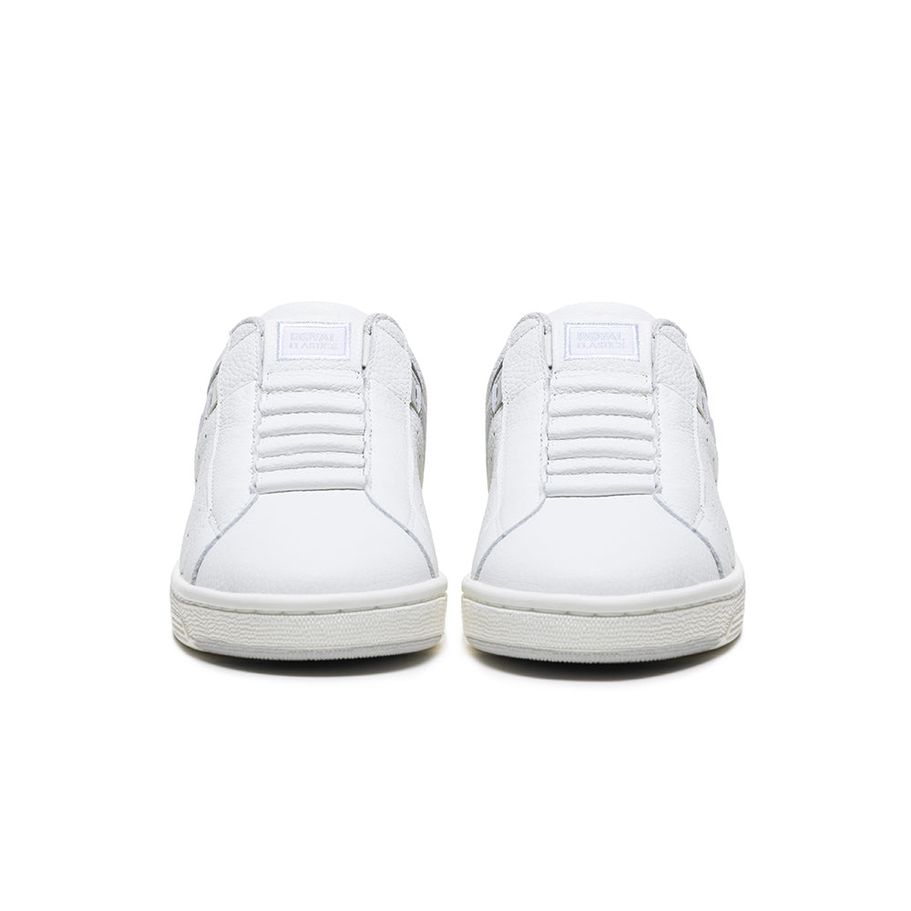 Women's Icon OG White Gray Blue Logo Leather Sneakers 91931-085