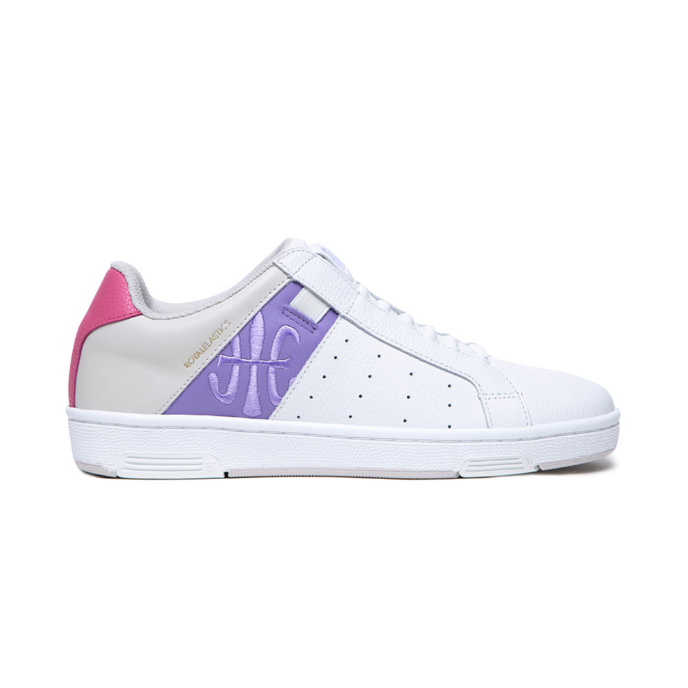 Women's Icon White Purple Pink Logo Leather Sneakers 91932-061