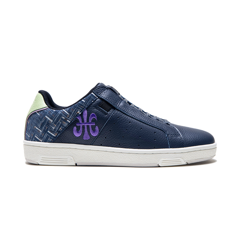 Women's Icon OG Blue Purple Green Logo Leather Sneakers 91933-564