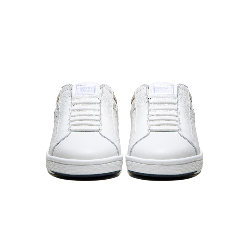 Women's Icon OG White Blue Purple Logo Leather Sneakers