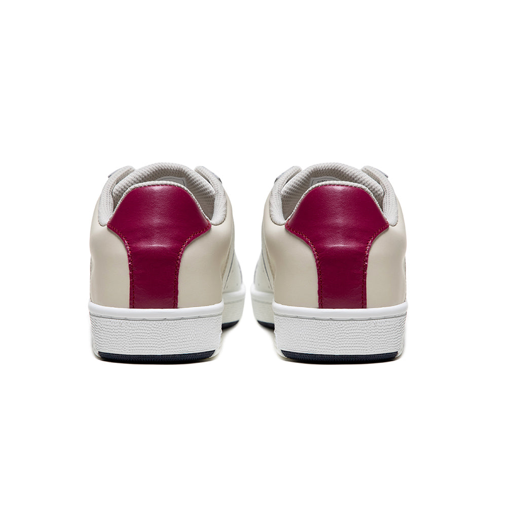 Women's Icon OG White Blue Purple Logo Leather Sneakers