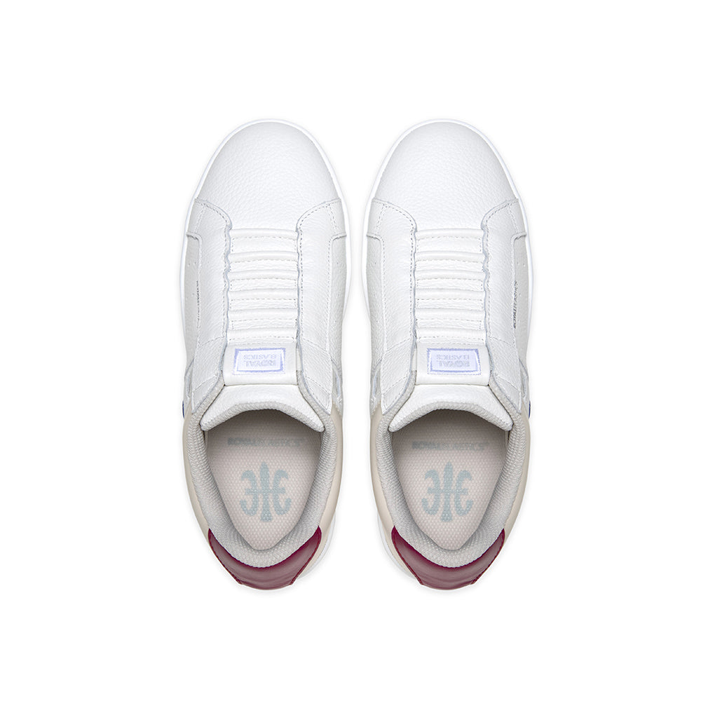 Women's Icon OG White Blue Purple Logo Leather Sneakers