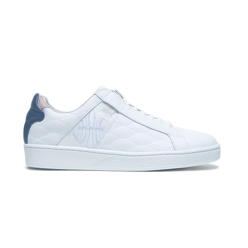 Women's Icon Lux White Pink Blue Leather Sneakers 92513-051