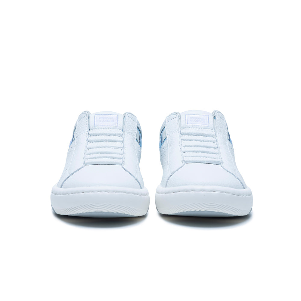 Women's Icon 2.0 White Blue Gray Logo Leather Sneakers 96522-058