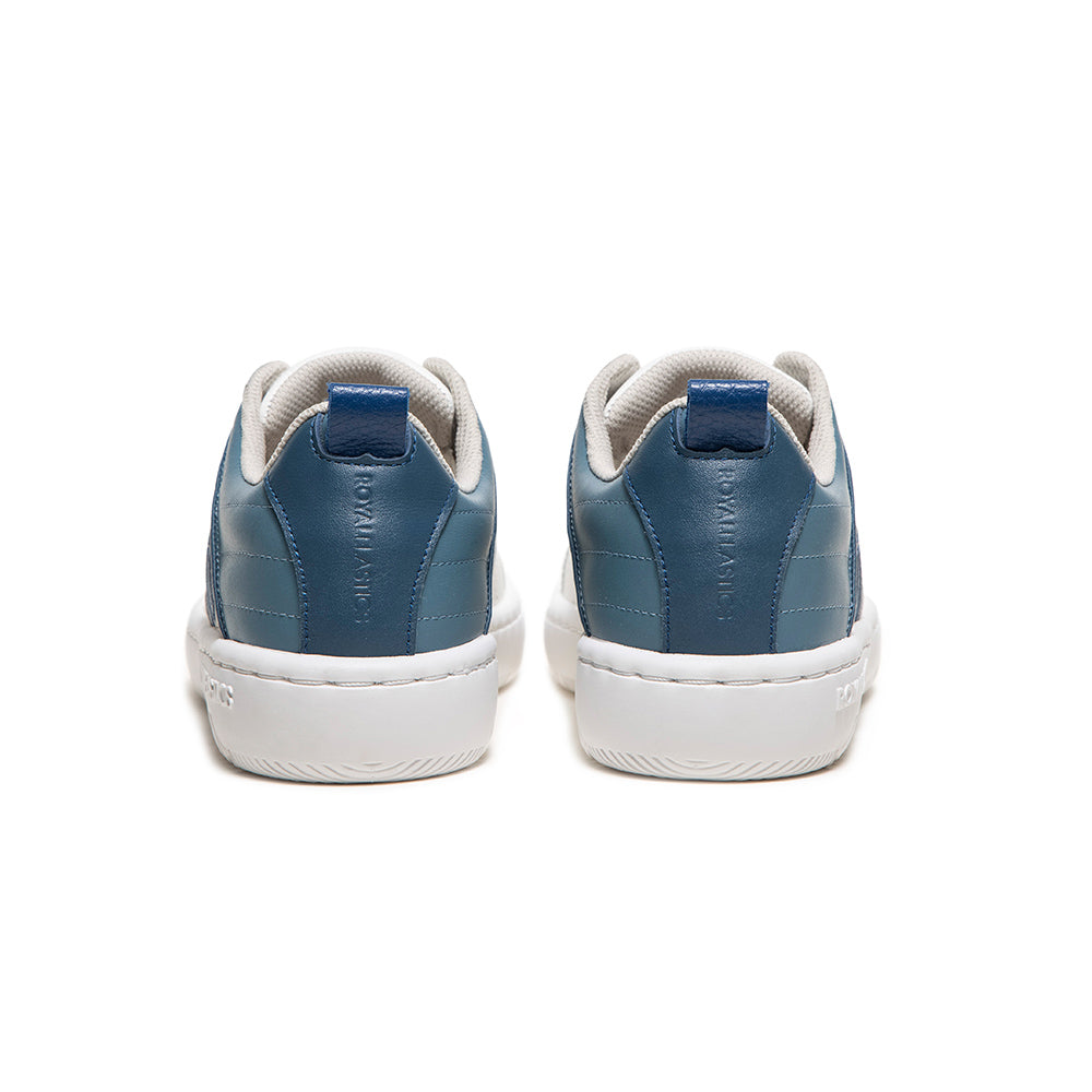 Women's Icon 2.0 White Blue Logo Leather Sneakers