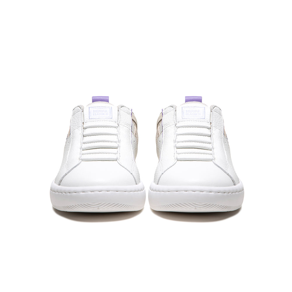 Women's Icon 2.0 White Purple Logo Leather Sneakers 96533-006