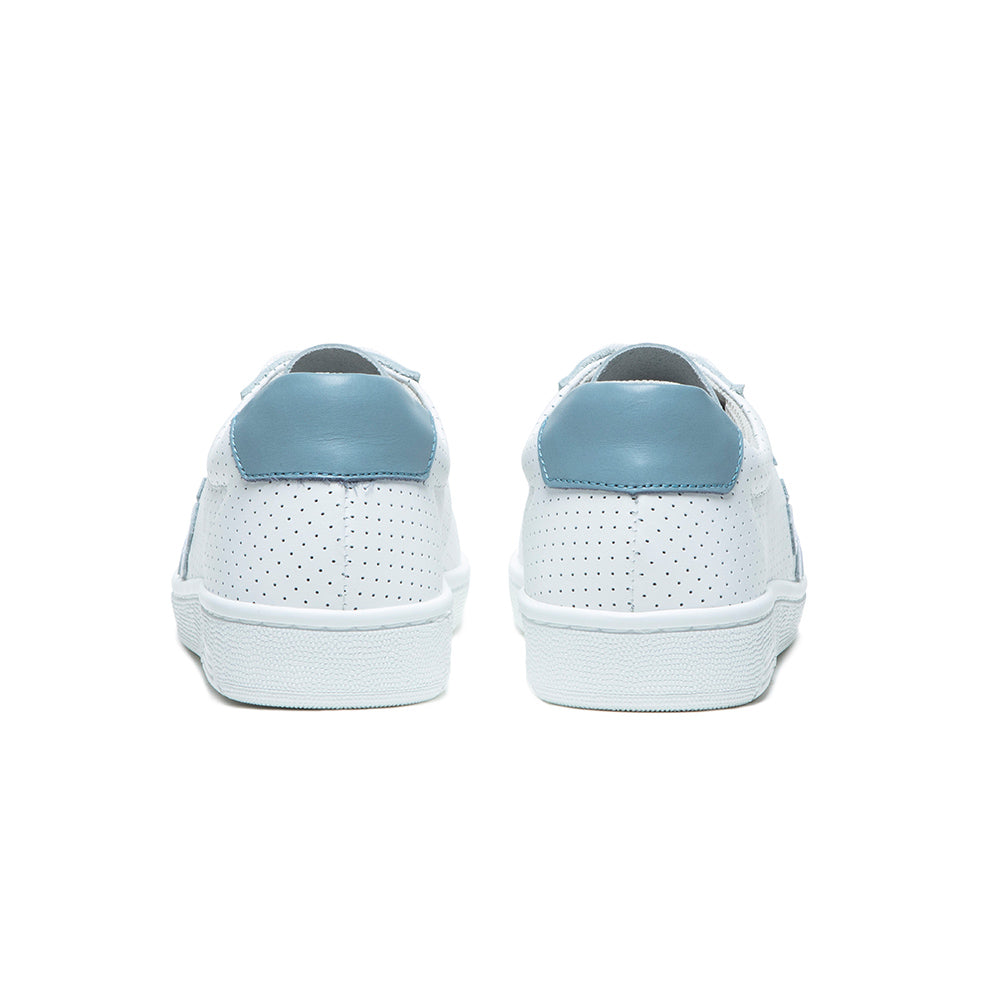 Women's Honor White Blue Logo Leather Sneakers