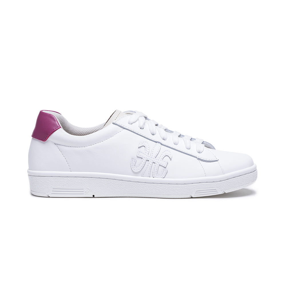 Women's Honor White purple Logo Leather Sneakers 98021-001