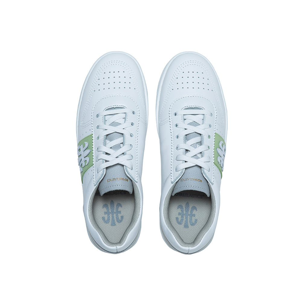Women's Dreamer White Green Logo Leather Sneakers