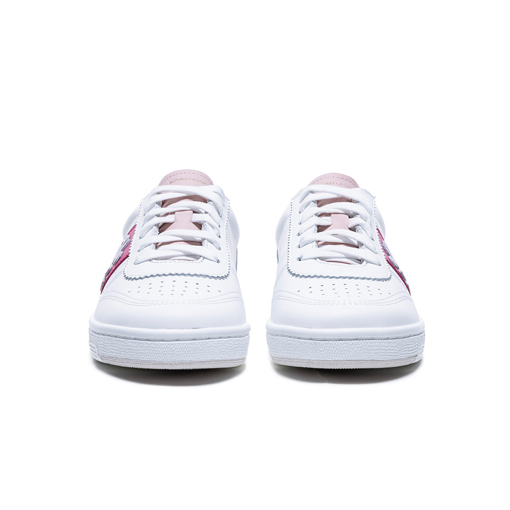 Women's Dreamer White Pink Logo Leather Sneakers 98121-011
