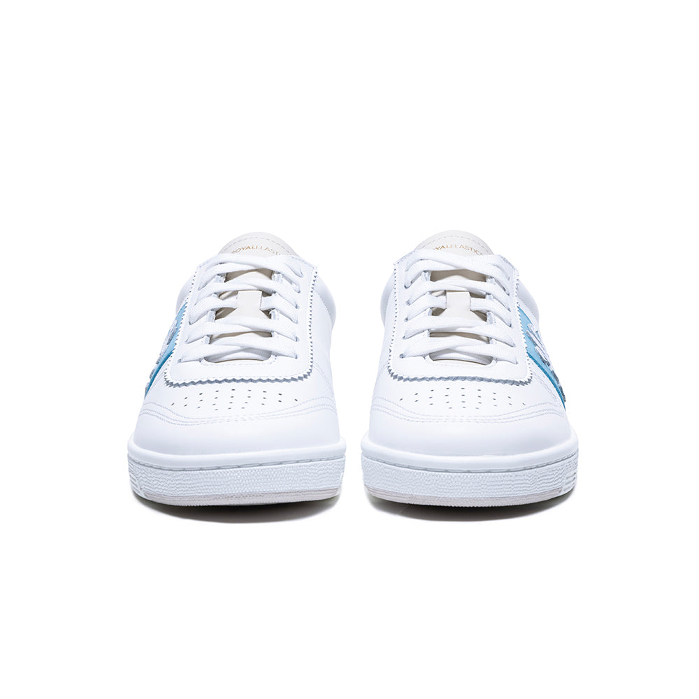 Women's Dreamer White Blue Logo Leather Sneakers 98121-015