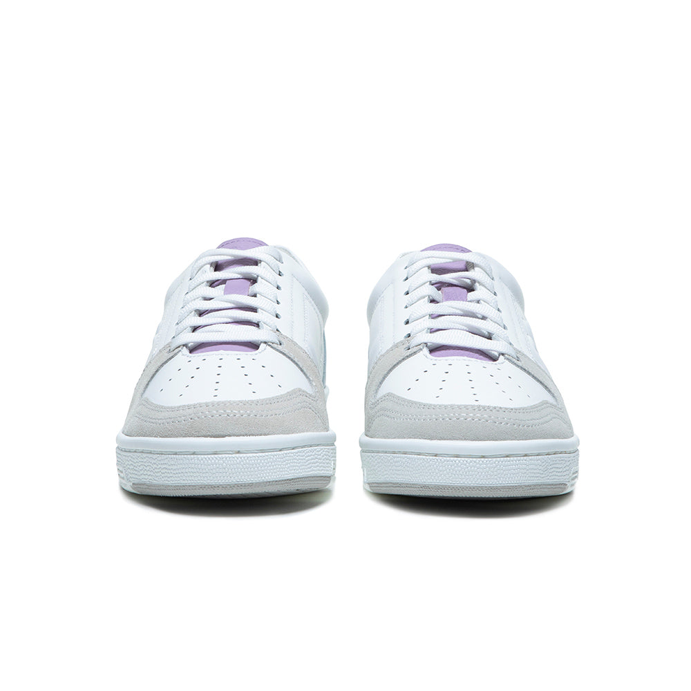 Women's Maker White Purple Gray Logo Leather Sneakers 98214-086